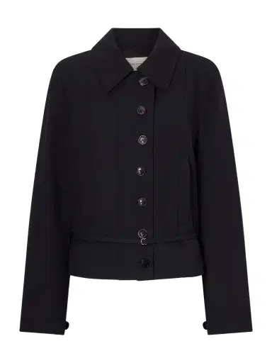 Dries Van Noten Cropped Belted Wool Jacket | Thumbnail 1 Dries Van Noten Cropped Belted Wool Jacket | Thumbnail 1