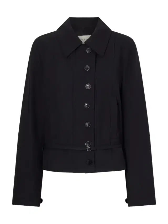 Dries Van Noten Cropped Belted Wool Jacket