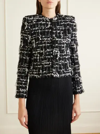 Balmain Cropped Embellished Metallic Tweed Jacket | Thumbnail 3 Balmain Cropped Embellished Metallic Tweed Jacket | Thumbnail 3