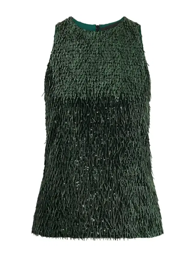 Dima Ayad Sequin-embellished Jersey Blouse