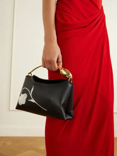 Erdem Bloom Medium Floral-embroidered Leather Clutch | Thumbnail 2