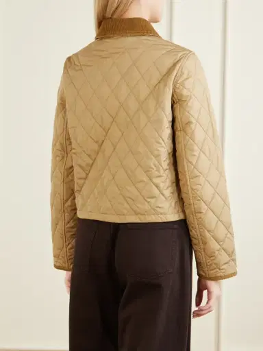 Burberry Cropped Corduroy-trimmed Quilted Shell Jacket | Thumbnail 4 Burberry Cropped Corduroy-trimmed Quilted Shell Jacket | Thumbnail 4