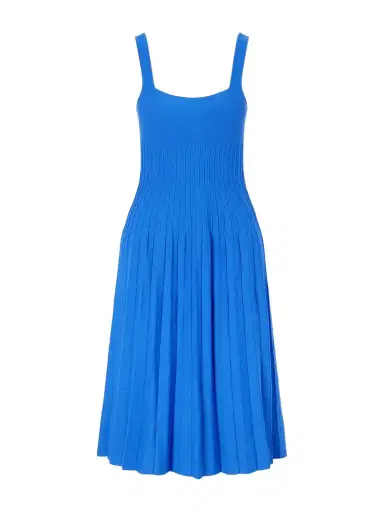 Staud Ellison Pleated Knitted Stretch-jersey Midi Dress | Thumbnail 1 Staud Ellison Pleated Knitted Stretch-jersey Midi Dress | Thumbnail 1