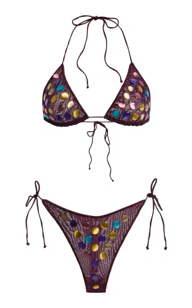 Oseree Bubble Embellished Knit Bikini Set | Thumbnail 4