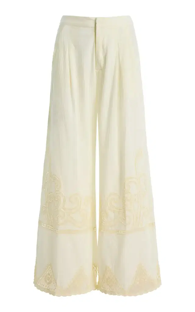 All That Remains Akia Crochet Cotton Wide-Leg Pants