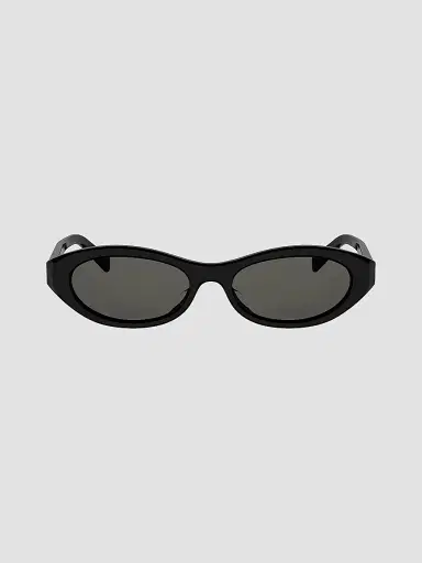 CELINE Women's Triomphe Mini 54MM Oval Sunglasses - Shiny Black Smoke | Thumbnail 2
