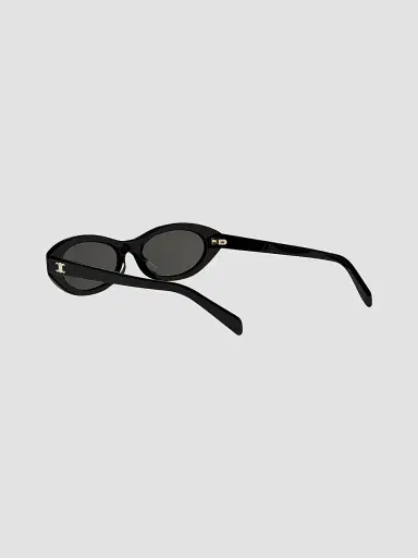 CELINE Women's Triomphe Mini 54MM Oval Sunglasses - Shiny Black Smoke | Thumbnail 4