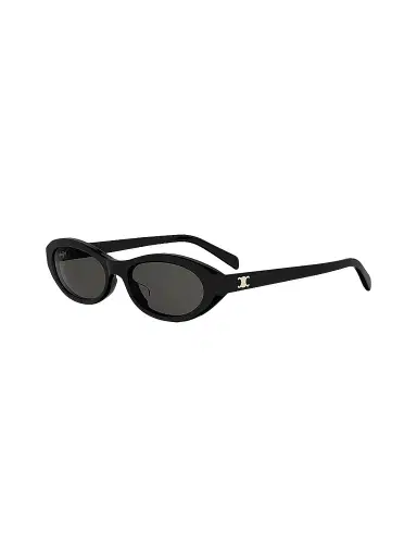 CELINE Women's Triomphe Mini 54MM Oval Sunglasses - Shiny Black Smoke | Thumbnail 1
