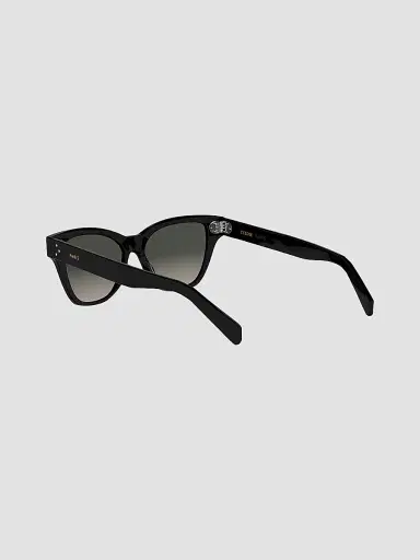 CELINE Women's 3 Dots HD 52MM Cat-Eye Sunglasses - Shiny Black Gradient Smoke | Thumbnail 4