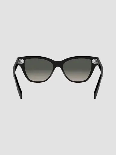 CELINE Women's 3 Dots HD 52MM Cat-Eye Sunglasses - Shiny Black Gradient Smoke | Thumbnail 5