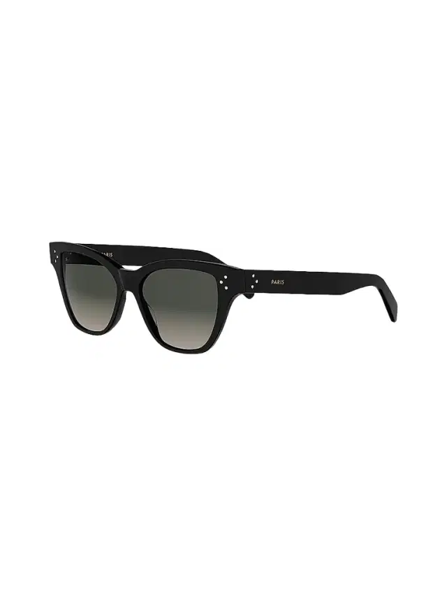 CELINE Women's 3 Dots HD 52MM Cat-Eye Sunglasses - Shiny Black Gradient Smoke