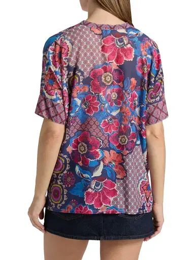 Johnny Was Women's Shiro Printed Cotton-Silk Shirt - Acanthus | Thumbnail 5