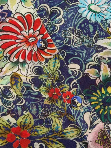 Johnny Was Women's Filaree Silk Button-Front Blouse - Carlina Scarf | Thumbnail 7