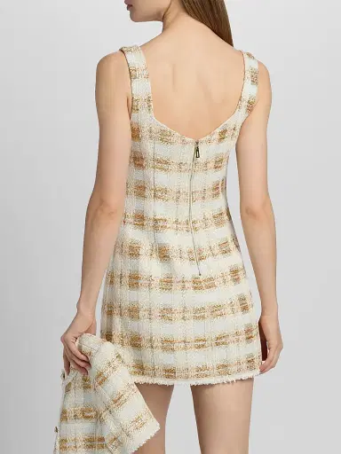 Ramy Brook Women's Michaela Tweed Mini Dress - Ivory Tweed - Size 14 | Thumbnail 5