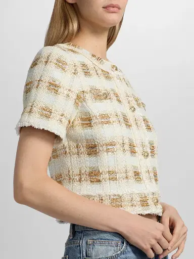 Ramy Brook Women's Wesley Tweed Short-Sleeve Jacket | Thumbnail 6