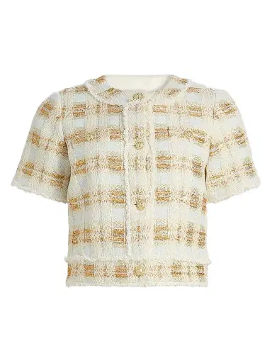 Ramy Brook Women's Wesley Tweed Short-Sleeve Jacket | Thumbnail 1
