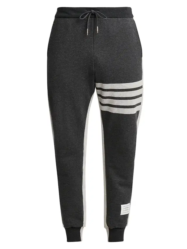 Thom Browne Men's Engineered 4-Bar Colorblocked Loopback Cotton Sweatpants - Dark Grey Pale Grey