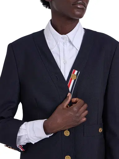 Thom Browne Women's V-Neck Wool Cardigan Jacket | Thumbnail 6 Thom Browne Women's V-Neck Wool Cardigan Jacket | Thumbnail 6