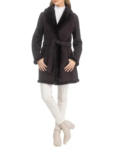 Gorski Women's Merino Shearling Lamb Stroller with Whipstitch Trim | Thumbnail 6