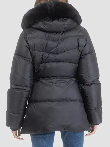 Gorski Women's Apres-Ski Parka with Detachable Toscana Lamb Hood Trim - Black | Thumbnail 4