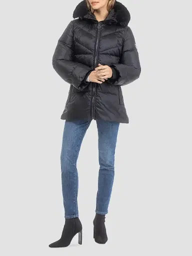 Gorski Women's Apres-Ski Parka with Detachable Toscana Lamb Hood Trim - Black | Thumbnail 5