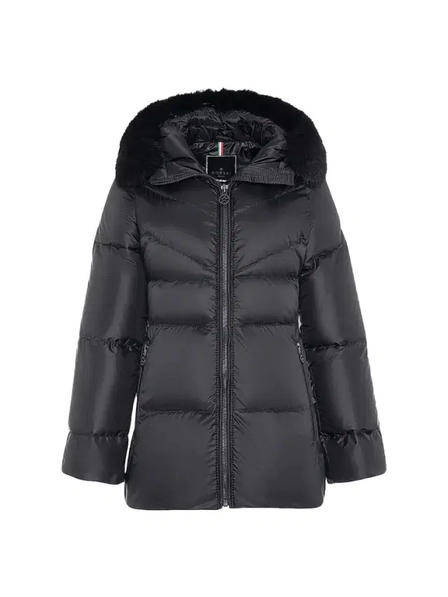 Gorski Women's Apres-Ski Parka with Detachable Toscana Lamb Hood Trim - Black