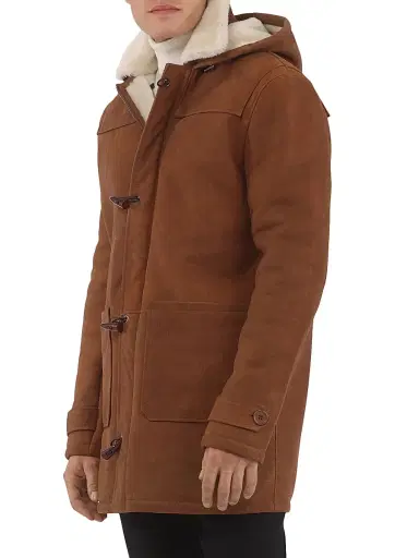 Gorski Men's Merino Shearling Lamb Parka - Cognac Pattern White | Thumbnail 4