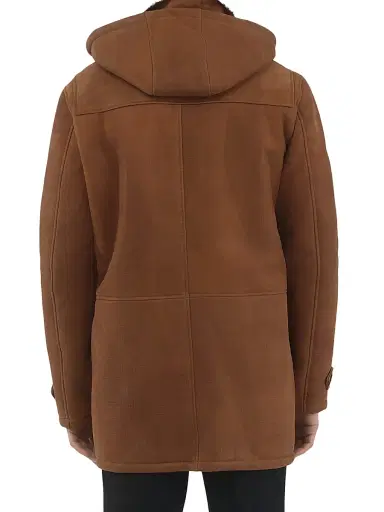 Gorski Men's Merino Shearling Lamb Parka - Cognac Pattern White | Thumbnail 5