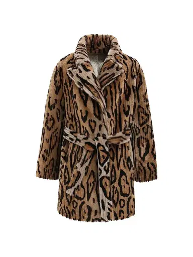 Gorski Women's Reversible Select Grooved Shearling Lamb Stroller - Ocelo Print Gold | Thumbnail 1