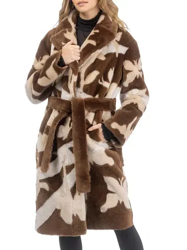 Gorski Women's Reversible Merino Shearling Lamb Short Coat - Chestnut Palomino | Thumbnail 3