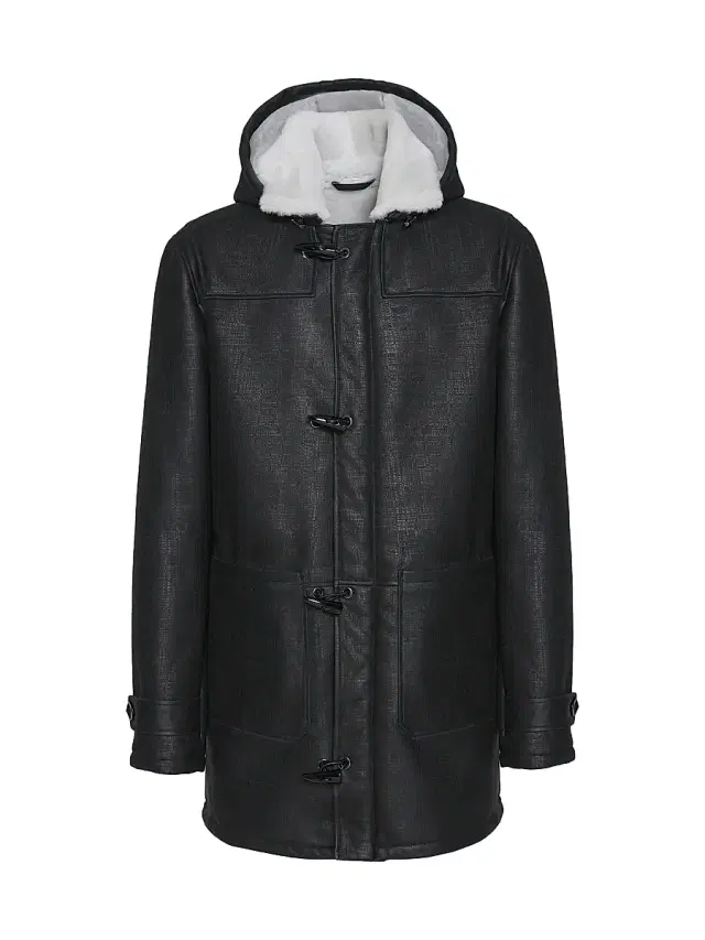 Gorski Men's Merino Shearling Lamb Parka - Black Pattern White