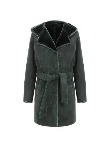 Gorski Women's Merino Shearling Lamb Parka with Embroidered Trim - Emerald - Size Large | Thumbnail 1 Gorski Women's Merino Shearling Lamb Parka with Embroidered Trim - Emerald - Size Large | Thumbnail 1