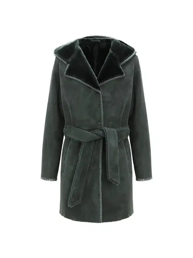 Gorski Women's Merino Shearling Lamb Parka with Embroidered Trim - Emerald