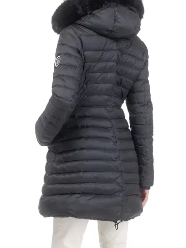 Gorski Women's Apres-Ski Jacket with Detachable Toscana Lamb Hood Trim - Black | Thumbnail 4