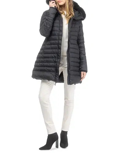 Gorski Women's Apres-Ski Jacket with Detachable Toscana Lamb Hood Trim - Black | Thumbnail 5