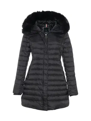 Gorski Women's Apres-Ski Jacket with Detachable Toscana Lamb Hood Trim - Black | Thumbnail 1