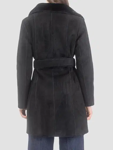 Gorski Women's Merino Shearling Lamb Stroller Coat - Black | Thumbnail 5