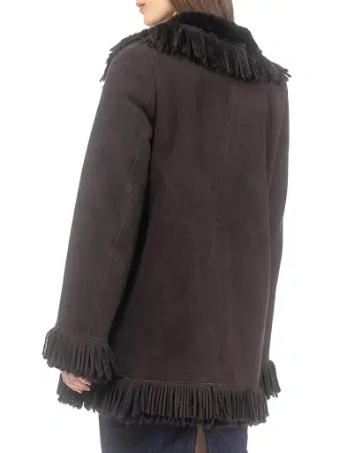 Gorski Women's Merino Shearling Lamb Jacket with Fringes | Thumbnail 5 Gorski Women's Merino Shearling Lamb Jacket with Fringes | Thumbnail 5