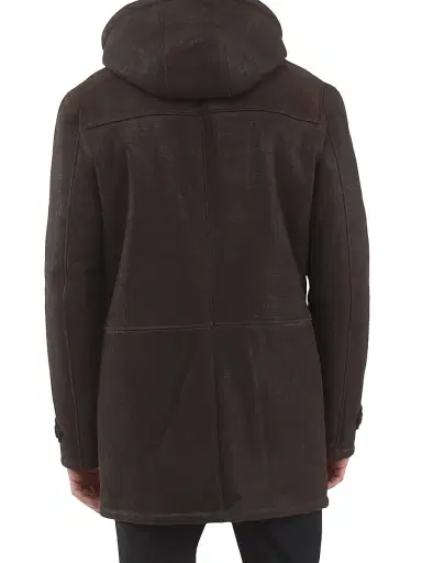 Gorski Men's Merino Shearling Lamb Parka - Brown Pattern White | Thumbnail 5