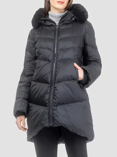 Gorski Women's Apres-Ski Parka with Detachable Toscana Lamb Hood Trim - Black | Thumbnail 3