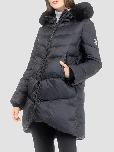Gorski Women's Apres-Ski Parka with Detachable Toscana Lamb Hood Trim - Black | Thumbnail 4