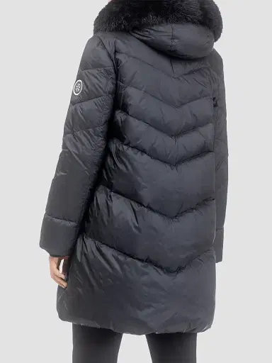 Gorski Women's Apres-Ski Parka with Detachable Toscana Lamb Hood Trim - Black | Thumbnail 5