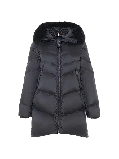 Gorski Women's Apres-Ski Parka with Detachable Toscana Lamb Hood Trim - Black | Thumbnail 1