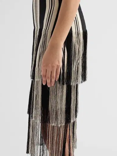 Toccin Women's Finley Cotton-Blend Stripe Fringe Minidress - Jet Natural Stripe | Thumbnail 5 Toccin Women's Finley Cotton-Blend Stripe Fringe Minidress - Jet Natural Stripe | Thumbnail 5