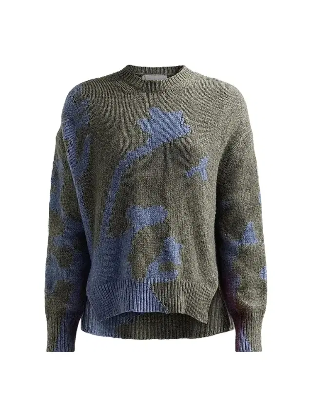 Proenza Schouler White Label Women's Cathy Abstract Rib-Knit Sweater - Willow Periwinkle