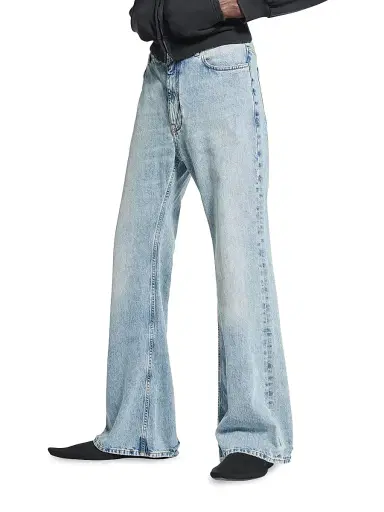 Balenciaga Women's Flared Pants - Light Blue | Thumbnail 3