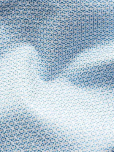 Eton Men's Contemporary Fit Geometric Twill Shirt - Light Blue | Thumbnail 8