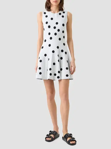 Akris punto Women's Polka Dot Fit & Flare Mini Dress | Thumbnail 2 Akris punto Women's Polka Dot Fit & Flare Mini Dress | Thumbnail 2