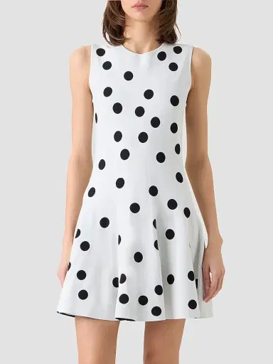 Akris punto Women's Polka Dot Fit & Flare Mini Dress | Thumbnail 4 Akris punto Women's Polka Dot Fit & Flare Mini Dress | Thumbnail 4