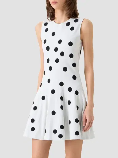 Akris punto Women's Polka Dot Fit & Flare Mini Dress | Thumbnail 6 Akris punto Women's Polka Dot Fit & Flare Mini Dress | Thumbnail 6